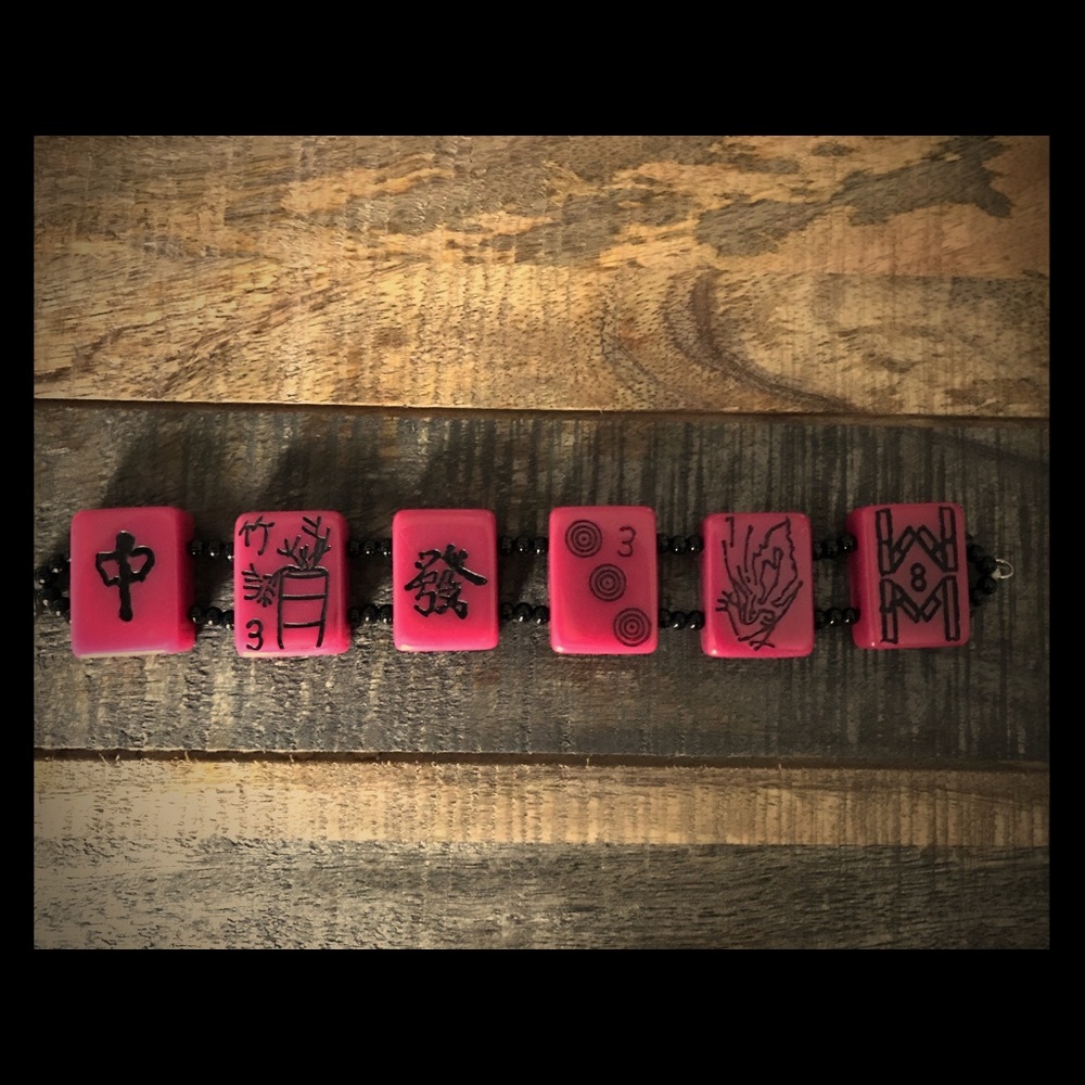 Cute Mahjong tile bracelet!